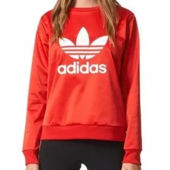 Adidas Originals Trefoil Crewneck Pullover Top Medium - Picture 1 of 11